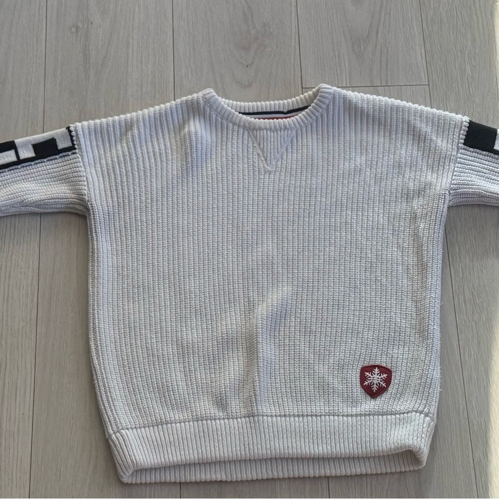 Superdry White Sweater with Black Accents